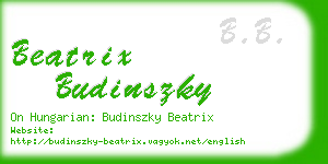 beatrix budinszky business card